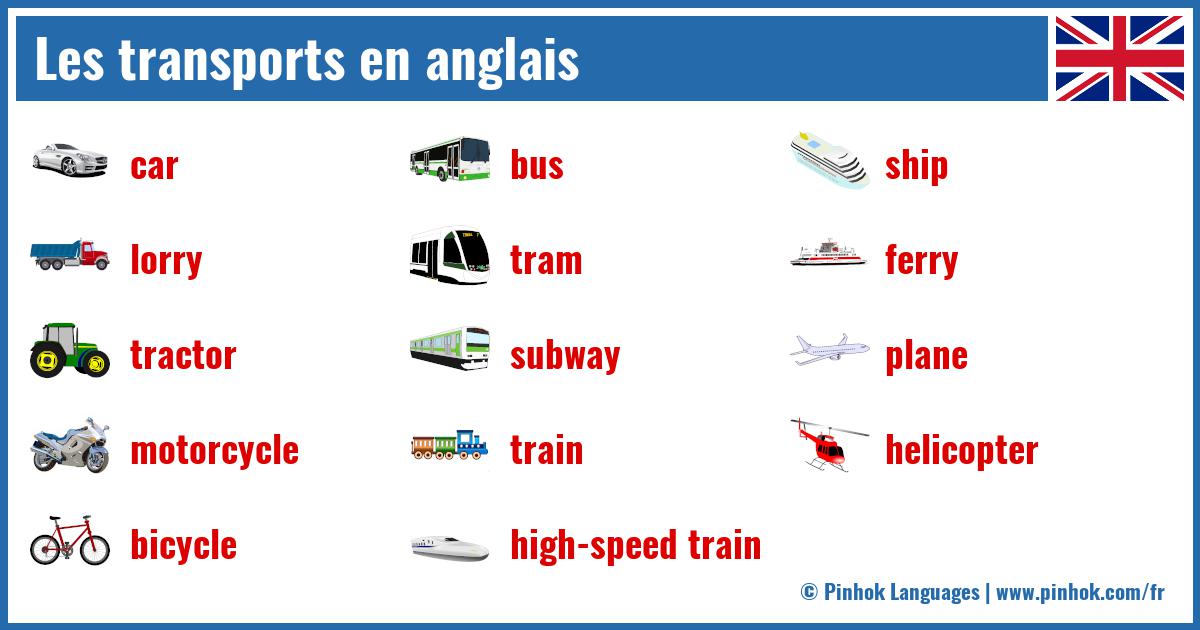 Les transports en anglais