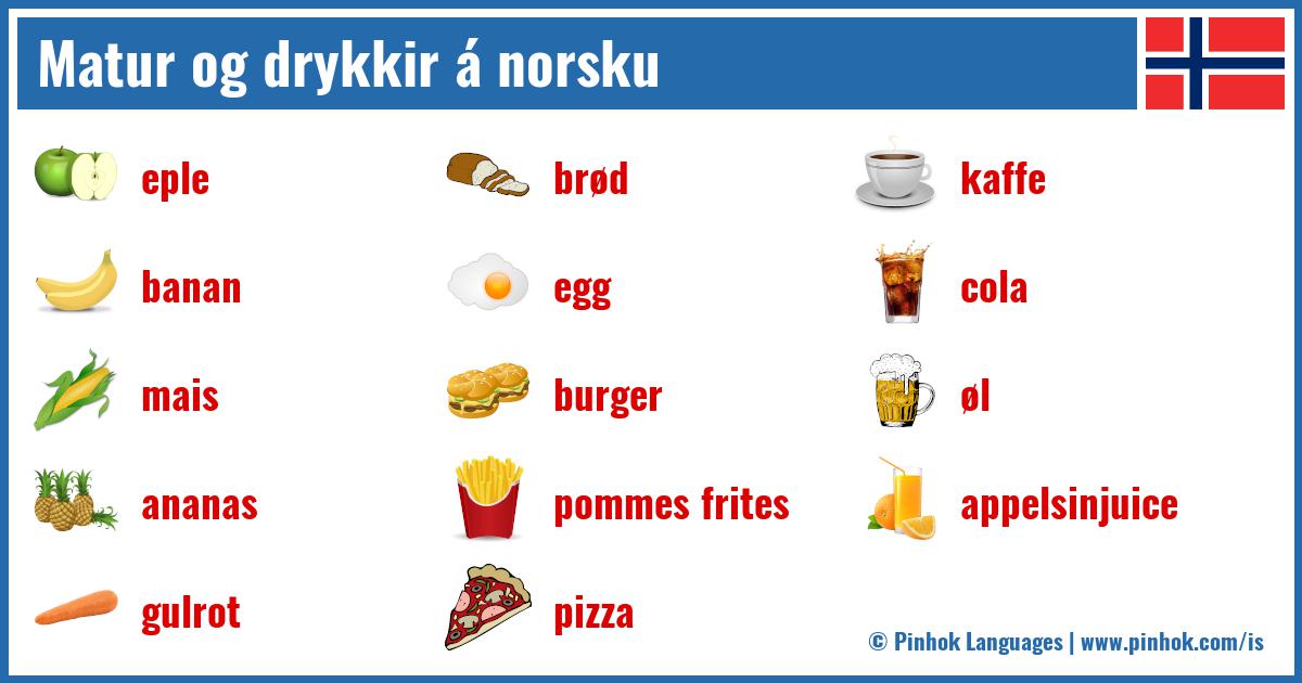 Matur og drykkir á norsku