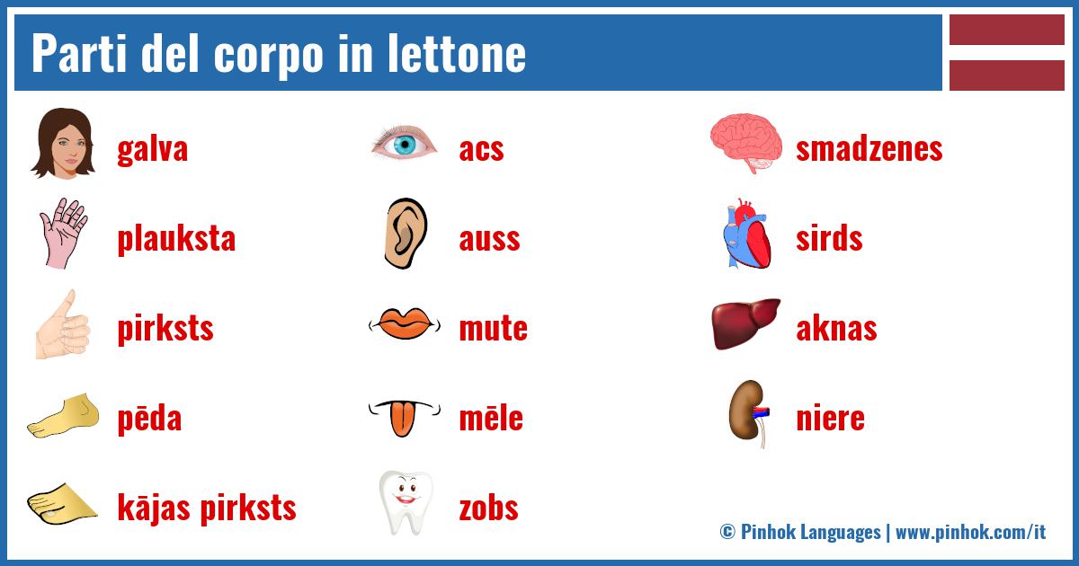 Parti del corpo in lettone