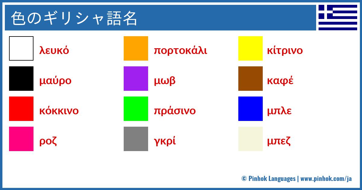 色のギリシャ語名