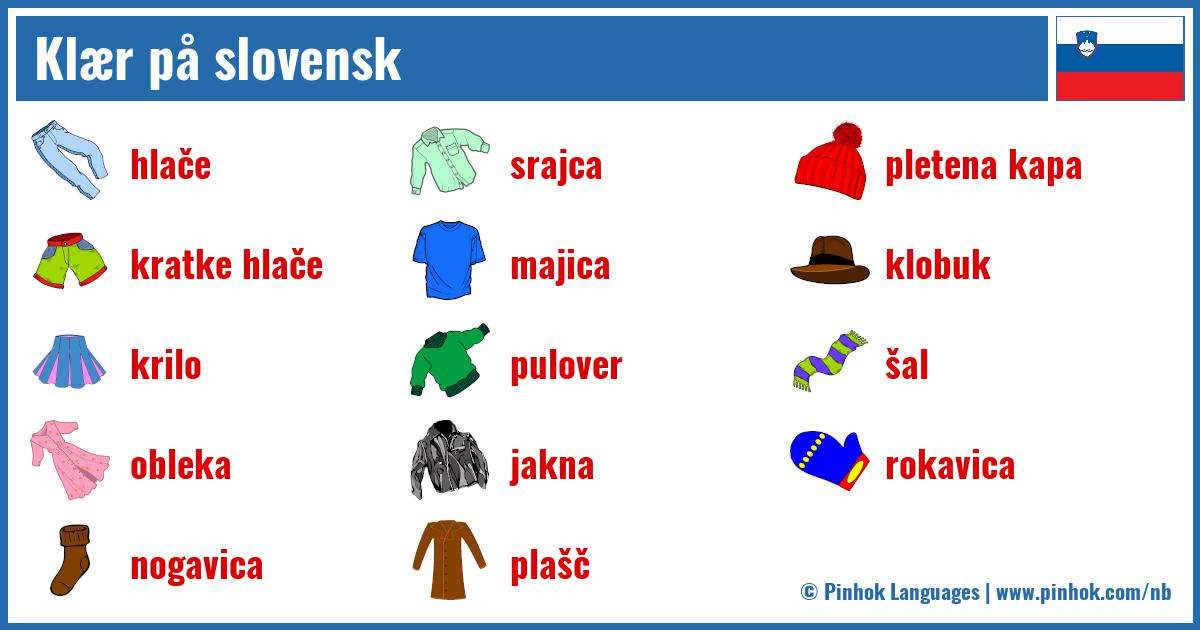 Klær på slovensk