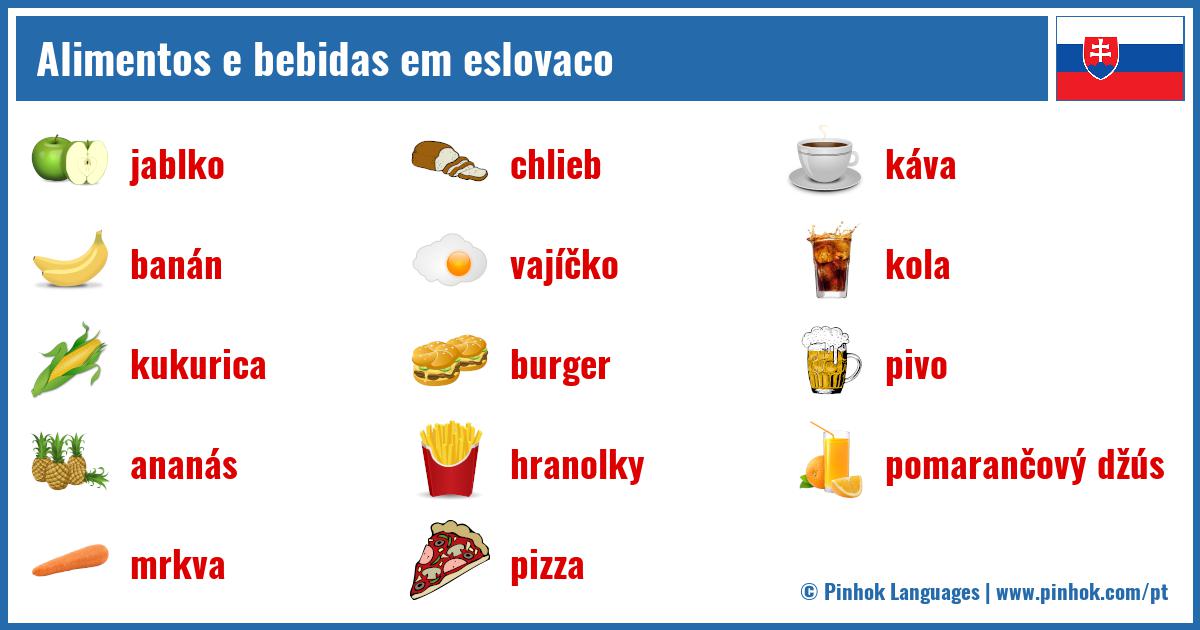 Alimentos e bebidas em eslovaco