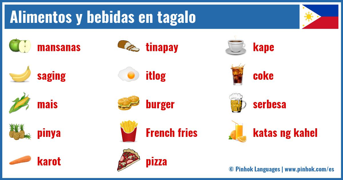 Alimentos y bebidas en tagalo