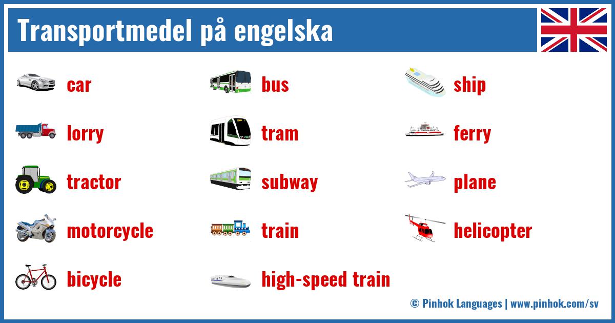 Transportmedel på engelska