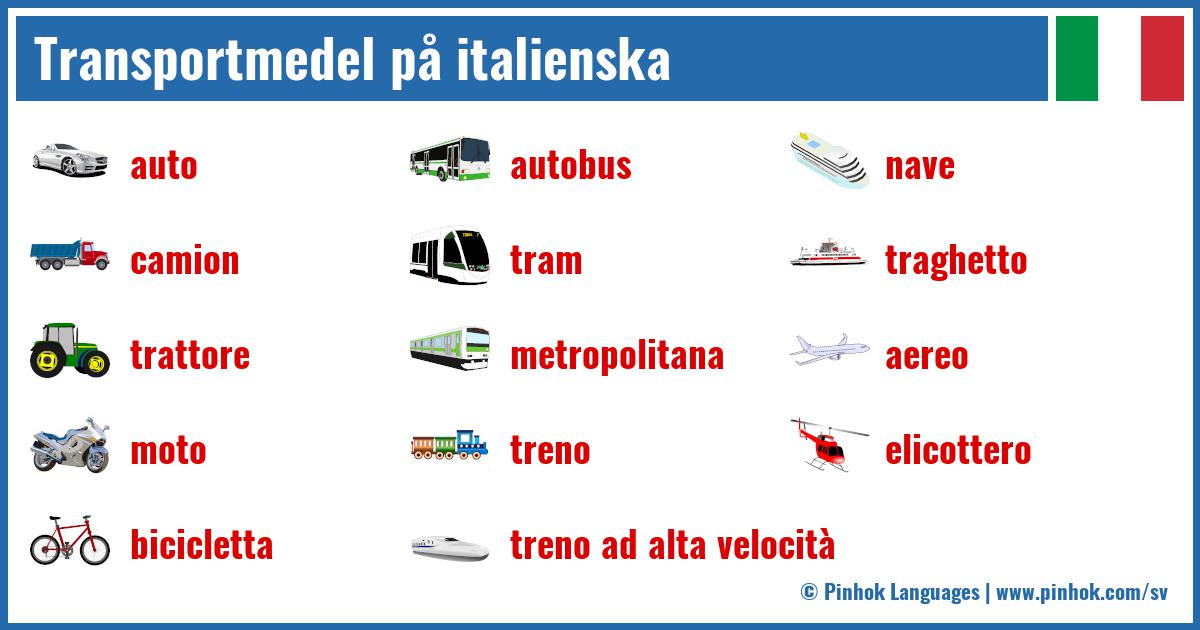 Transportmedel på italienska