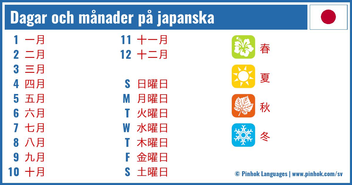 Dagar och månader på japanska